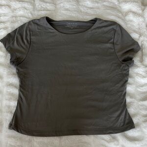 Tahari Women's Charcoal Short Sleeve Tee